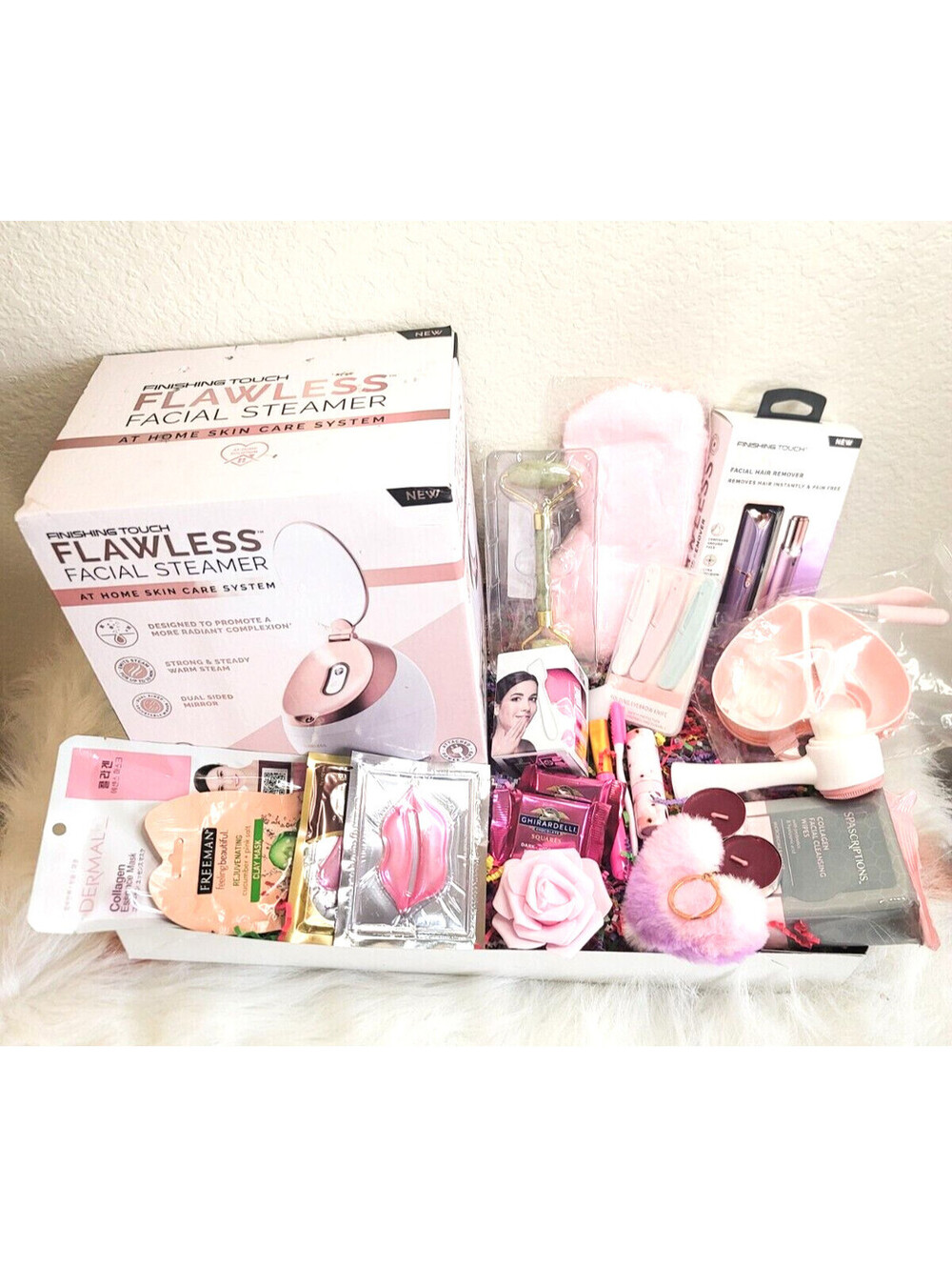 Women Selfcare Gift Box with Facial Steamer and Skincare Set